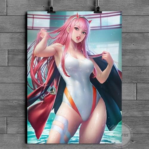 Anime sexy Zero Two Poster Pictures Home Manga Decoration Paintings Canvas HD Prints Wall Art Modular Living Room