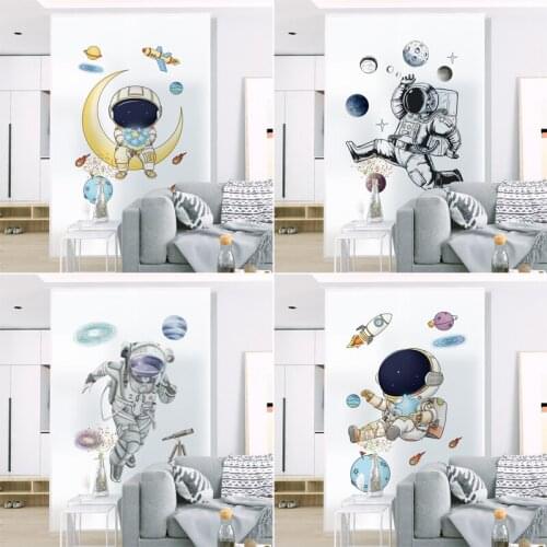 Anti Peep Astronaut Glass Wall Stickers Bathroom Decal Self adhesive Traceless Toilet Window Sliding Door Balcony Vinyl Decals
