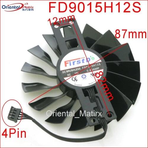 Free Shipping New FD9015H12S 12V 0.40A 87mm VGA Fan For GAINWARD GTX950 Graphics / Video Card VGA Cooler Fan 4Wire 4Pin