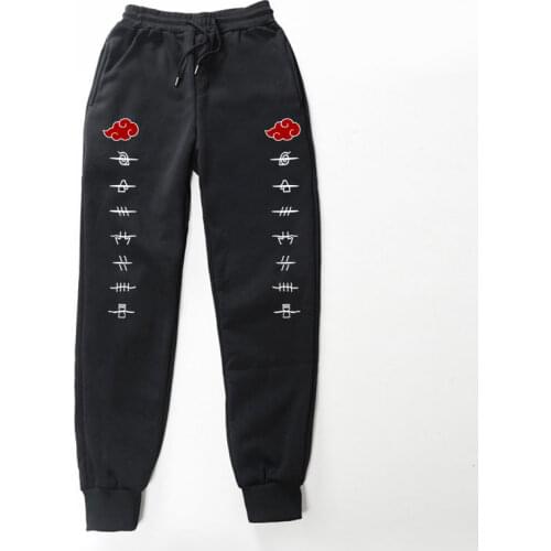 2021 New Japanese Anime akatsuki Pants Fleece Sweatpants Autumn Winter Men Women Jogging Pants Streetwear Comfortable Oversized