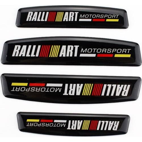 Door Accessories Anti Rubber Emblem Decal Removable For Ralliart Logo For Mitsubishi ASX Lancer Outlander Pajero Eclipse Galant