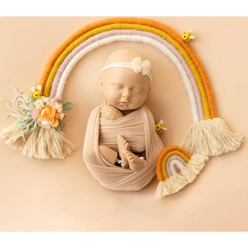 GXMB Handmade Cute Rainbow Prop Newborn Photography Decorations Infant Photo Shooting Accessories
