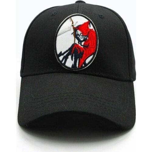 Geometric Skull Embroidery Cotton Baseball Cap Hip-hop Cap Adjustable Snapback Hats for Men and Women 371