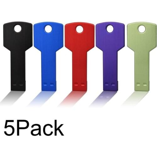 J-boxing USB Flash Drive Key Shape 5PCS/Pack 1GB 2GB 4GB 8GB 16GB 32GB Thumb Drive USB Memory Sticks Pendrives Colorful for PC