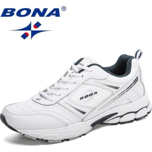 BONA 2020 New Designers Action Leather Outdoor Sports Shoes Men Trendy Sneakers Man Running Shoes Athletic Shoes Masculino Comfy