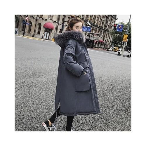 2019 Rushed Zipper High Waist Cotton Liner New Cotton Loose Coat Winter Bf Send Overcome Cotton-padded Jacket Long Fund Clothes