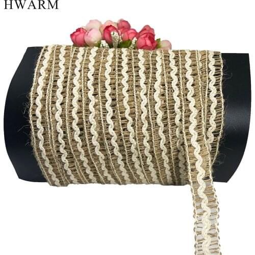 50yard 1.5cm Jute Linen Hemp Rope Lace Fabric Diy Handmade Christmas Wedding Ribbon Decoration Bottle Flower Packing Accessories