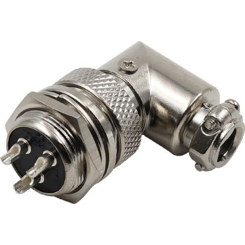 Metal 90 Degree Elbow Waterproof Aviation Electrical Connector M16 2 3 4 5 6 7 8 9 Pin Industrial power Connectors Panel Mount