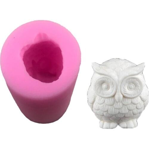 3D handmade owl soap plaster ornaments soft silicone mold