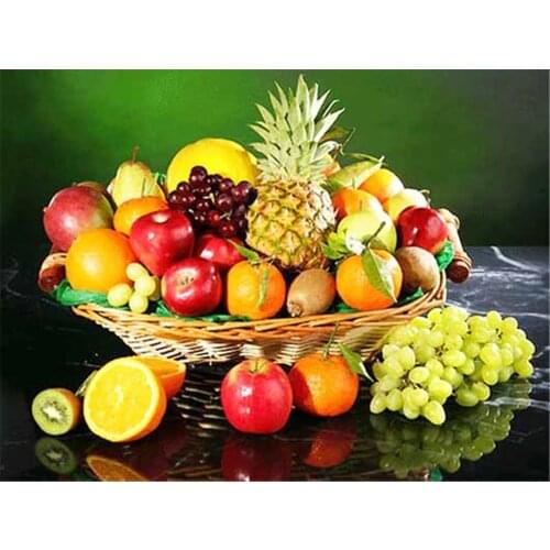 Fruit Printed Canvas 11CT Cross Stitch Full Kit Embroidery DMC Threads Needlework Painting Sewing Knitting Jewelry Magic