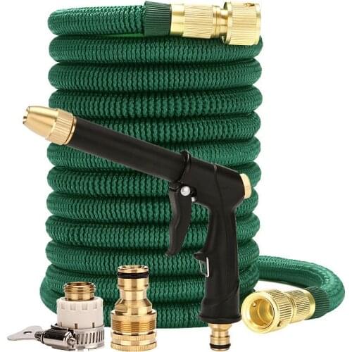 New Garden Hose Water Expandable Watering Hose High Pressure Car Wash Foam Pot Metal spray gun Flexible Garden Magic Hose Pipe
