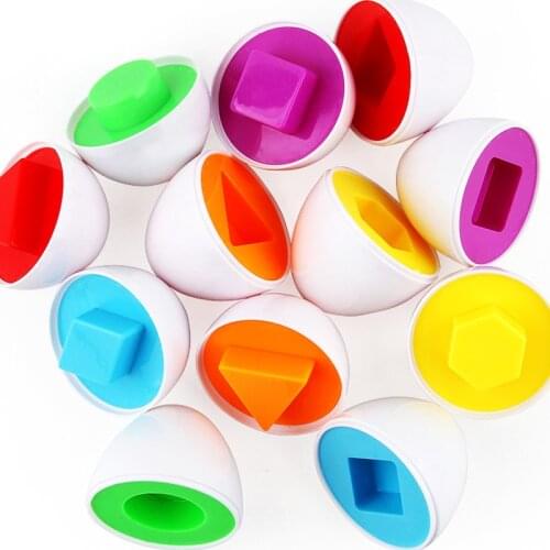 Retail 6pcs/pack Baby Infant Educational Toys Paired Twisted Egg Identify Color & Shape Insert Intelligence Construction Blocks