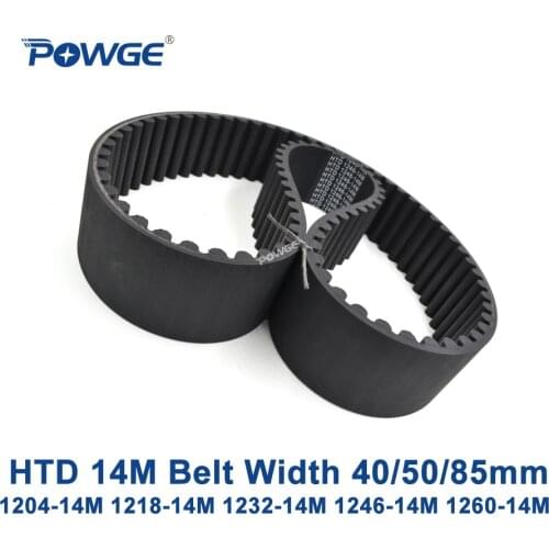 POWGE HTD 14M synchronous Timing belt C=1204/1218/1232/1246/1260 width 40/50/85mm Teeth 86 87 88 89 90 HTD14M 1204-14M 1260-14M