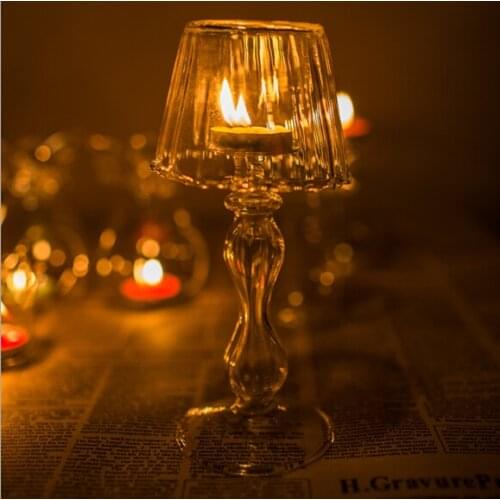 1PC glass candlestick angel wedding props European Home Furnishing glass candle holder Valentines Day OJ 2073