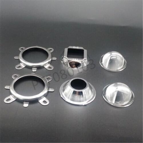 10W 44mm Glass LED Lens 90Degree + 50mm Round Hole Reflector Collimator + Fixed Bracket for 10W Round Shape High Power COB LED