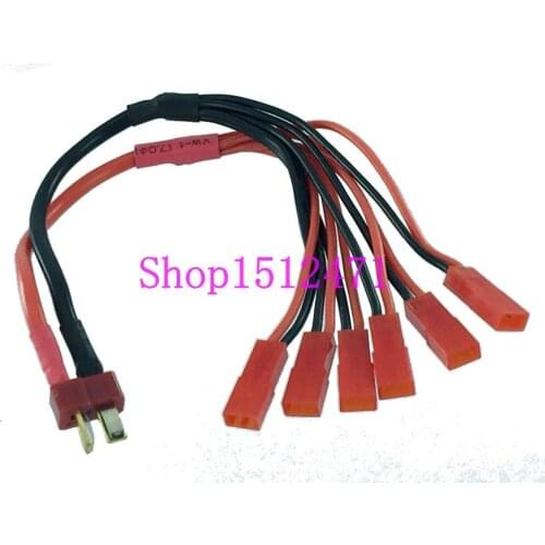T Plug Deans male to 6 X JST female adapter cable for RC FPV Quadcopter