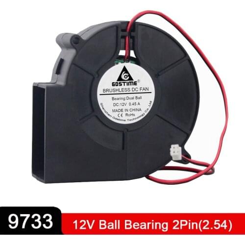 1pcs Gdstime DC 9733 12V Blower Fan 97mm 97 x 33mm Big Air Blower Flow Centrifugal Fan Ball-bearing Brushless Cooling Cooler Fan