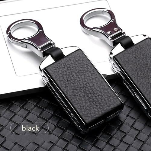 High Quality Car Galvanzed Alloy&Leather Key Case Pocket For Volvo XC90 XC60 S90 2018 Fob Keyless Key Replacement Cover 2019