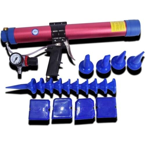 High Quality 600ml Pneumatic Sausage Cullet Gun Adjustable Speed Pneumatic Glass Glue Gun Rubber Gun Works for 350mm Soft Glue