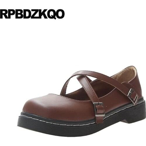 Korean cheap shoes china 2019 comfortable women round toe chinese lolita ladies designer spring autumn flats black brown cute