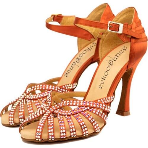 New Arrival Women Dance Shoes Rhinestone Latin Dancing Shoes Girls 9cm Latin Salsa Balllroom Party Dance Shoes Practice Dancing