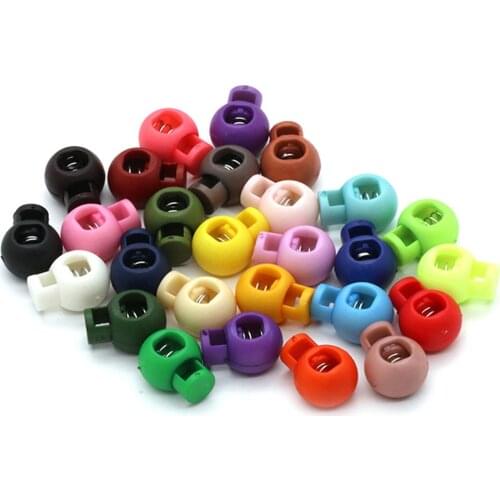 10pcs Colorful Plastic Ball Round Cord Lock Spring Stop Toggle Stopper Clip For Sportswear Shoes Rope DIY Cord Lanyard Parts