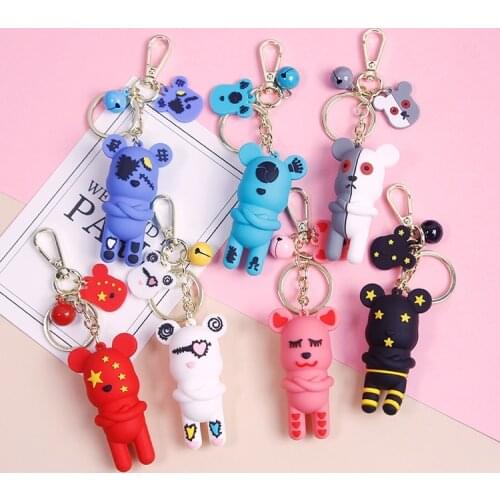 2021 Cartoon Bomgom Popobe Gloomy Bear Cute Keychain Car Key Holder Bag Charm Resin Key Chain Key Ring Pendant Kids Toy D511