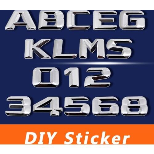3D Chrome DIY Sticker For Mercedes Benz AMG W166 W218 W212 W202 W204 W178 W463 ML CLS R CLK SL Trunk Lind Emblem Metal Decal