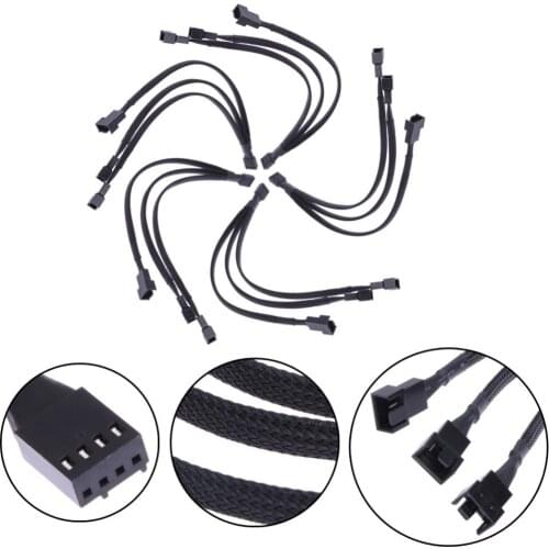 AT 1 to 3 4-pins Molex TX4 CPU 4 Pin PWM Net Jacket Sleeved Power Fan-out Adapter Cable Case Cooling Fan Splitter Hub NEW