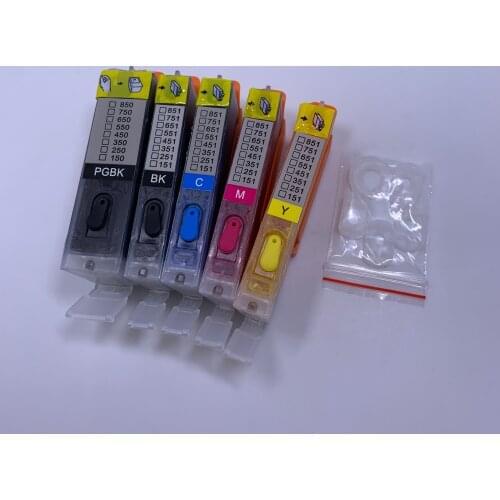YOTAT 5pcs Full Refillable ink cartridge PGI-250XL PGI-250 CLI-251 for Canon PIXMA MG5420 MG6320 MX722 MX922 IP7220 printer