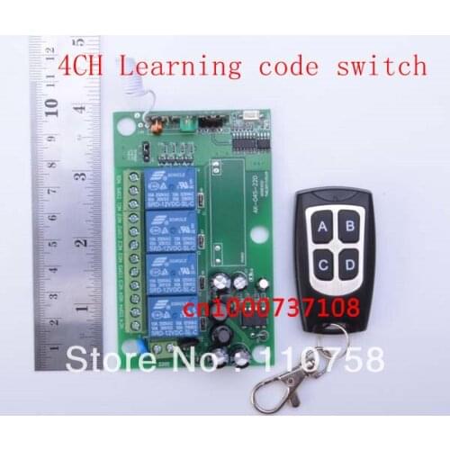 AC110V 220V 4CH RF Wireless Remote Control System / Radio Switch remote switch 220v Learning code receiver