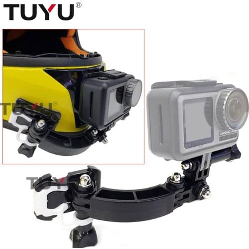 Accessories For DJI OSMO Action Motorcycle Helmet Front Chin Fixed Mount Bracket Adapter For GoPro Xiaomi Yi 4K Insta360 EKEN