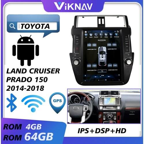 Car gps navigation multimedia player for toyota land cruiser prado 150 2014-2018 android radio car audio head unit hd screen