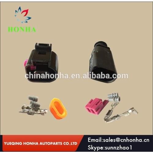 Free shipping 2pin 1.5series male female 1J0973802/1J0973702 Auto Temp sensor plug waterproof electrical wire connector