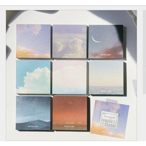 100 sheets That dream land sun moon stars cloud sky sunset scenery Memo Pad note paper mini planner Message scratch notebook