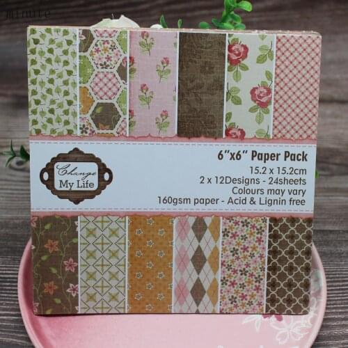 6 "x6" paper packMyLife flower leaf single-sided pattern paper origami art background paper card making DIY scrapbook paper craf