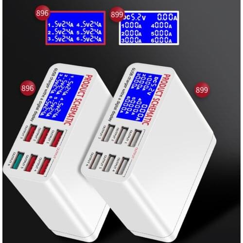 Hot Sale LCD Multi Fast USB port USB Charger Multiple 6-Port USB Phone Charging Station Universal USB HUB Smart Charger