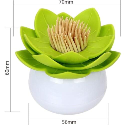 Cotton Swab Holder Flower Design Storage Container Toothpicks Organizer Tube with Dust Cover