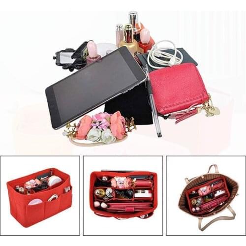 Felt Handbag Insert Organiser Bag Multifunction Travel Cosmetic Organizer Purse Large Capacity Cosmetics Storage Pouches Case