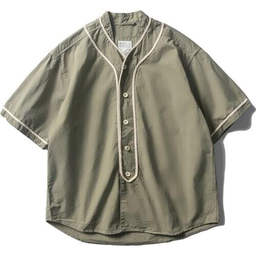 Spring Summer Mens Loose Top Short Sleeve Outdoor Trekking Hiking Climbing Combat Sport Labor Cargo Trend Unisex Baseball Shirt