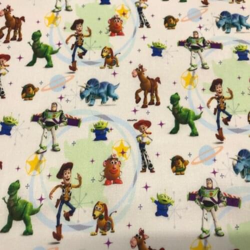 Cotton fabrics, DISNEY fabrics, raw TOY STORY fabrics, poplin, mask fabric, PERTEX textile, childrens fabrics