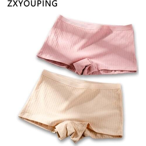 Cotton Boyshort Women Sexy Solid Color Panties Mid Rise Honeycomb Crotch Cloth Underwear Soft Seamless Lingerie Female Intimates