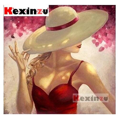 Kexinzu Full Square Round Drill 5D DIY Diamond Painting"Fashion woman"3D Embroidery Rhinestone Cross Stitch 5D Home Decor X43204