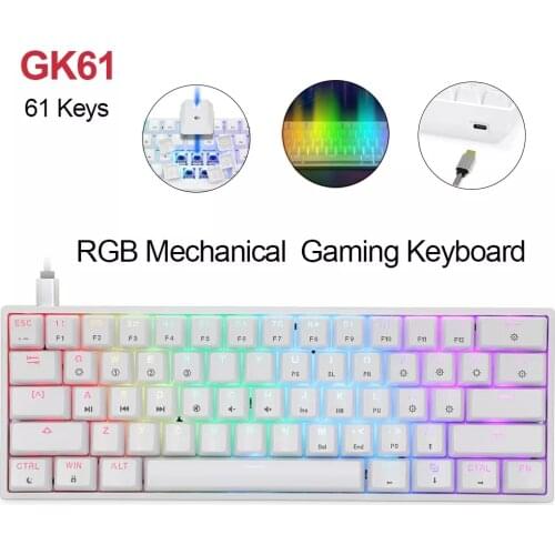 Geek Customized GK61 61 Keys Mechanical Gaming Keyboard Hot Swappable Gateron Optical Switch RGB Type-C 60% Wired Keyboards