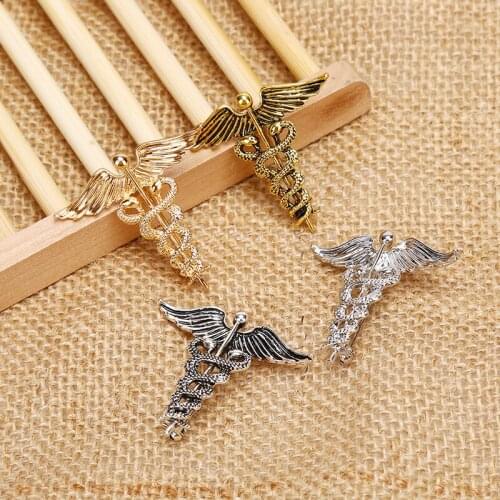Fashion Retro Angel Wings Mens Badge Brooch Pin Snake Brooches Lapel Medal Women Shirt Collar Clothing Accessories