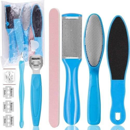 8 in 1 Professional Pedicure Kit Foot Care File Set Stainless Steel Rasp Foot Scraper Dead Skin Callu Remover Feet Care Pedicure