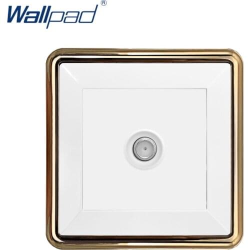 2019 Wallpad Satellite TV Socket Wall Electrical Power Socket Outlet Gold Panel