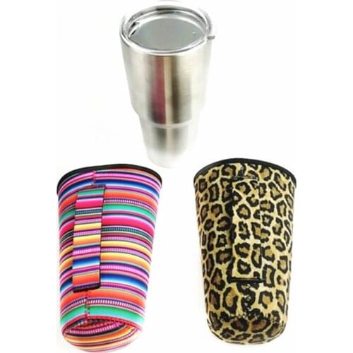 1pcs Leopard Print Rainbow Sunflower Water Bottle Cover Neoprene Insulated Sleeve Bag Case Pouch For 30oz Tumbler Cup