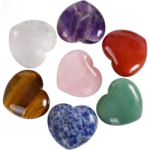 New Reiki Minerals Heart Shape Crystal Natural Quartz Chakra Healing Stone Gemstone Pendant DIY Gift Home Decor Handmade Jewelry