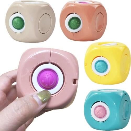 New Design 2 In 1 Gyro Cube Antistress Spinner Simple Dimple Toy Push Bubble Stress Relief For Kids Adult Toys Free Shipping